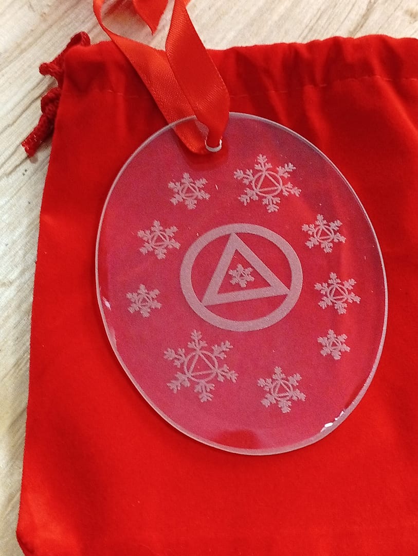 AA Logo Recovery Juleornament – Lasergraveret Glas